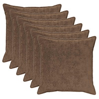 vidaXL Kuddöverdrag 6 st HOUTEN Ljusbrun 55 x 55 cm Faux Kaninpäls