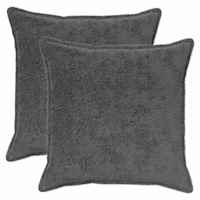 vidaXL Kuddöverdrag 2 st HOUTEN Mörkgrå 55 x 55 cm Faux Kaninpäls