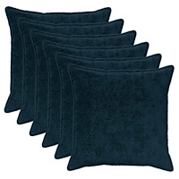 vidaXL Kuddöverdrag 6 st HOUTEN Mörkblå 55 x 55 cm Faux Kaninpäls