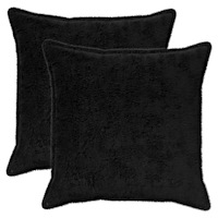 vidaXL Kuddöverdrag 2 st HOUTEN Svart 55 x 55 cm Faux Kaninpäls