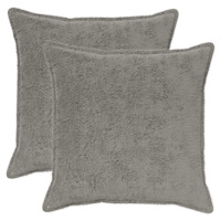 vidaXL Kuddöverdrag 2 st HOUTEN Ljusgrå 55 x 55 cm Faux Kaninpäls