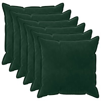 vidaXL Kuddöverdrag 6 st HOUTEN Mörkgrön 60 x 60 cm Sammet