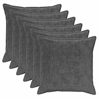 vidaXL Kuddöverdrag 6 st HOUTEN Mörkgrå 60 x 60 cm Faux Kaninpäls