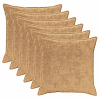vidaXL Kuddöverdrag 6 st HOUTEN Taupe 65 x 65 cm Faux Kaninpäls