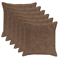 vidaXL Kuddöverdrag 6 st HOUTEN Ljusbrun 65 x 65 cm Faux Kaninpäls
