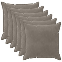 vidaXL Kuddöverdrag 6 st HOUTEN Ljusgrå 70 x 70 cm Sammet