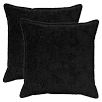 vidaXL Kuddöverdrag 2 st HOUTEN Svart 70 x 70 cm Faux Kaninpäls