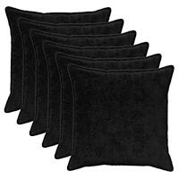 vidaXL Kuddöverdrag 6 st HOUTEN Svart 70 x 70 cm Faux Kaninpäls