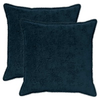 vidaXL Kuddöverdrag 2 st HOUTEN Mörkblå 80 x 80 cm Faux Kaninpäls