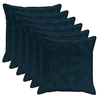 vidaXL Kuddöverdrag 6 st HOUTEN Mörkblå 80 x 80 cm Faux Kaninpäls