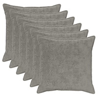 vidaXL Kuddöverdrag 6 st HOUTEN Ljusgrå 80 x 80 cm Faux Kaninpäls