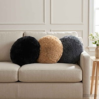vidaXL Kuddöverdrag 6 st HEERLEN Svart Ø 30 cm PV Fleece