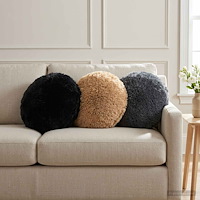 vidaXL Kuddöverdrag 6 st HEERLEN Svart Ø 40 cm PV Fleece