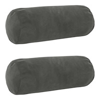 vidaXL Kuddöverdrag 2 st HEERLEN Mörkgrå Ø 15 x 40 cm Sammet