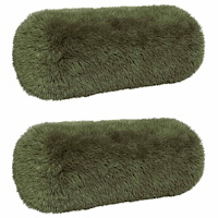 vidaXL Kuddöverdrag 2 st HEERLEN Grön Ø 15 x 40 cm PV Fleece
