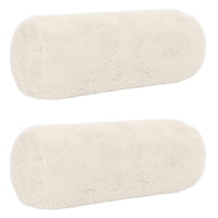 vidaXL Kuddöverdrag 2 st HEERLEN Vit Ø 15 x 40 cm Faux Kaninpäls