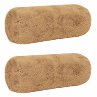 vidaXL Kuddöverdrag 2 st HEERLEN Taupe Ø 15 x 40 cm Faux Kaninpäls