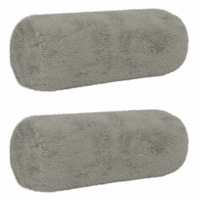 vidaXL Kuddöverdrag 2 st HEERLEN Ljusgrå Ø 15 x 40 cm Faux Kaninpäls