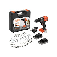 Black & Decker BLACK+DECKER BCD383D2XKA-QW slagborr - sladdlös - 2 batterier, laddare medföljer