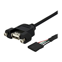 StarTech.com StarTech.com 1 ft Panel Mount USB Cable - USB A to Motherboard Header Cable Adapter F/F - USB 2.0 internal Cable (USBPNL...
