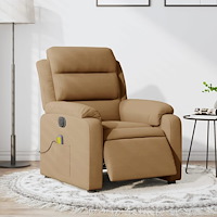 vidaXL Elektrisk massagefåtölj brun sammet