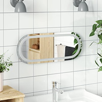 vidaXL LED Badrumsspegel med spegel Transparent 50 x 20 cm härdat glas
