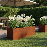vidaXL Trädgårdsplanterare Rostig 40 x 20 x 20 cm Väderbeständig stål