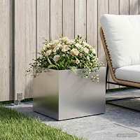 vidaXL Trädgårdsplanterare Silver 40 x 30 x 30 cm Galvaniserat stål