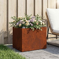 vidaXL Trädgårdsplanterare Rostig 40 x 30 x 30 cm Väderbeständig stål