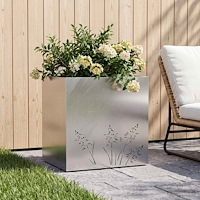 vidaXL Trädgårdsplanterare Silver 50 x 30 x 49 cm Rostfritt stål