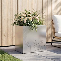 vidaXL Trädgårdsplanterare Silver 50 x 30 x 49 cm Galvaniserat stål