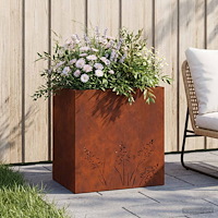 vidaXL Trädgårdsplanterare Rostig 50 x 30 x 49 cm Väderbeständig stål