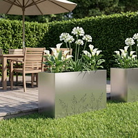 vidaXL Trädgårdsplanterare Silver 80 x 20 x 49 cm Galvaniserat stål