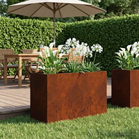 vidaXL Trädgårdsplanterare Rostig 80 x 20 x 49 cm Väderbeständig stål