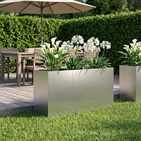 vidaXL Trädgårdsplanterare Silver 120 x 40 x 60 cm Rostfritt stål