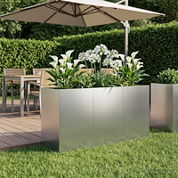 vidaXL Trädgårdsplanterare Silver 120 x 40 x 60 cm Galvaniserat stål