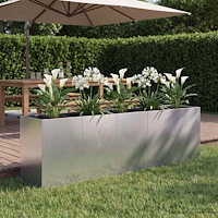 vidaXL Trädgårdsplanterare Silver 200 x 40 x 60 cm Rostfritt stål