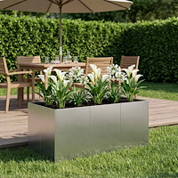 vidaXL Trädgårdsplanterare Silver 120 x 80 x 60 cm Rostfritt stål