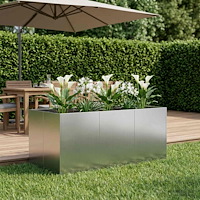 vidaXL Trädgårdsplanterare Silver 120 x 80 x 60 cm Galvaniserat stål
