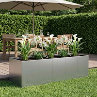 vidaXL Trädgårdsplanterare Silver 200 x 80 x 60 cm Galvaniserat stål