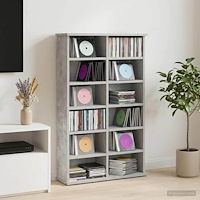 vidaXL CD Skåp Betonggrå 60 x 17 x 92 cm Konstruerat trä