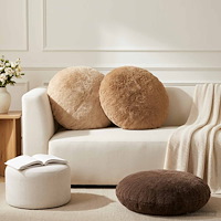 vidaXL Kuddöverdrag 6 st HEERLEN Taupe Ø 60 cm Faux Kaninpäls