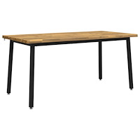 vidaXL Live Edge Matbord 160 x 70 x 75 cm Massivt Akaciaträ Vit