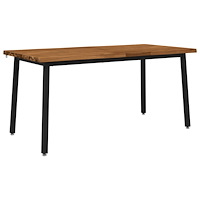 vidaXL Live Edge Matbord 160 x 80 x 75 cm Massivt Akaciaträ Naturlig