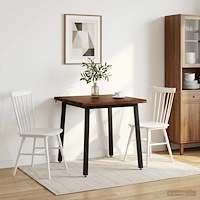 vidaXL 70 x 70 x 75 cm Massivt Akaciaträ Mörkbrun och svart Fyrkantig