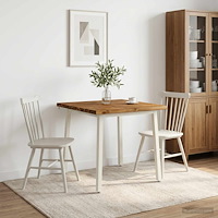 vidaXL 70 x 70 x 75 cm Massivt Akaciaträ Naturlig och vit Fyrkantig