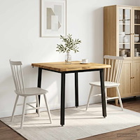 vidaXL 70 x 70 x 75 cm Massivt Akaciaträ Vit och svart Fyrkantig