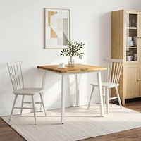 vidaXL 70 x 70 x 75 cm Massivt Akaciaträ Vit Fyrkantig