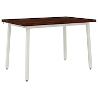 vidaXL 120 x 70 x 75 cm Massivt Akaciaträ Mörkbrun och Vit Rektangulär
