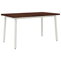 vidaXL 120 x 90 x 75 cm Massivt Akaciaträ Mörkbrun och Vit Rektangulär